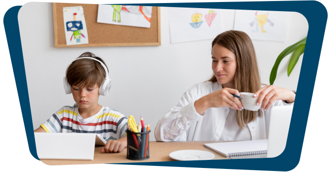 A Child Hearing Song with Headphone Great Home School Convensions