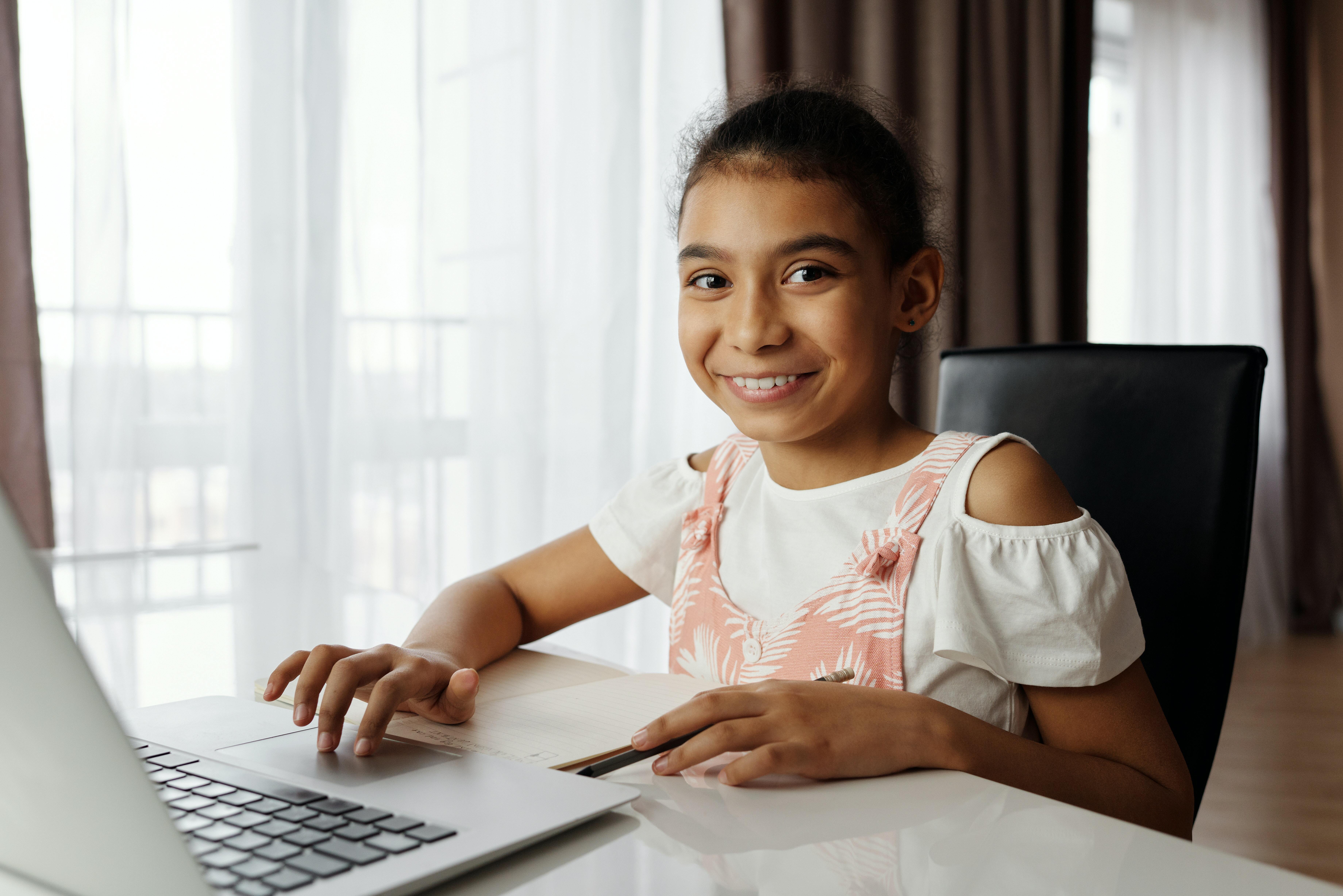 A child using a laptop