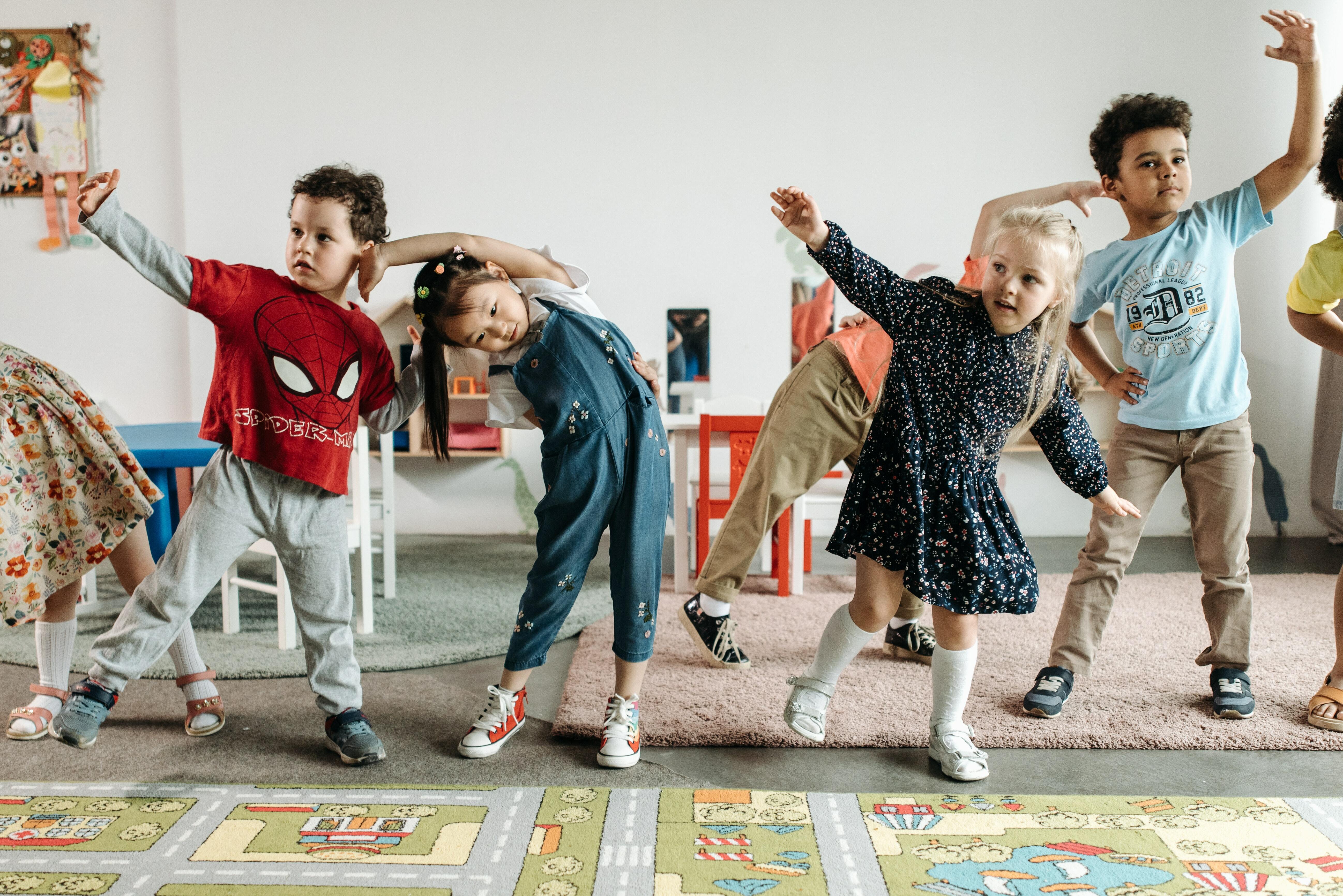 Children doing exercise