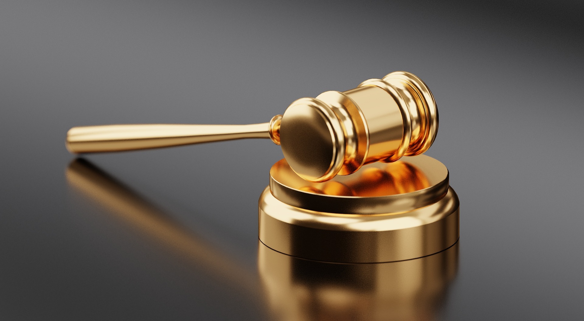 Golden mallet and gavel