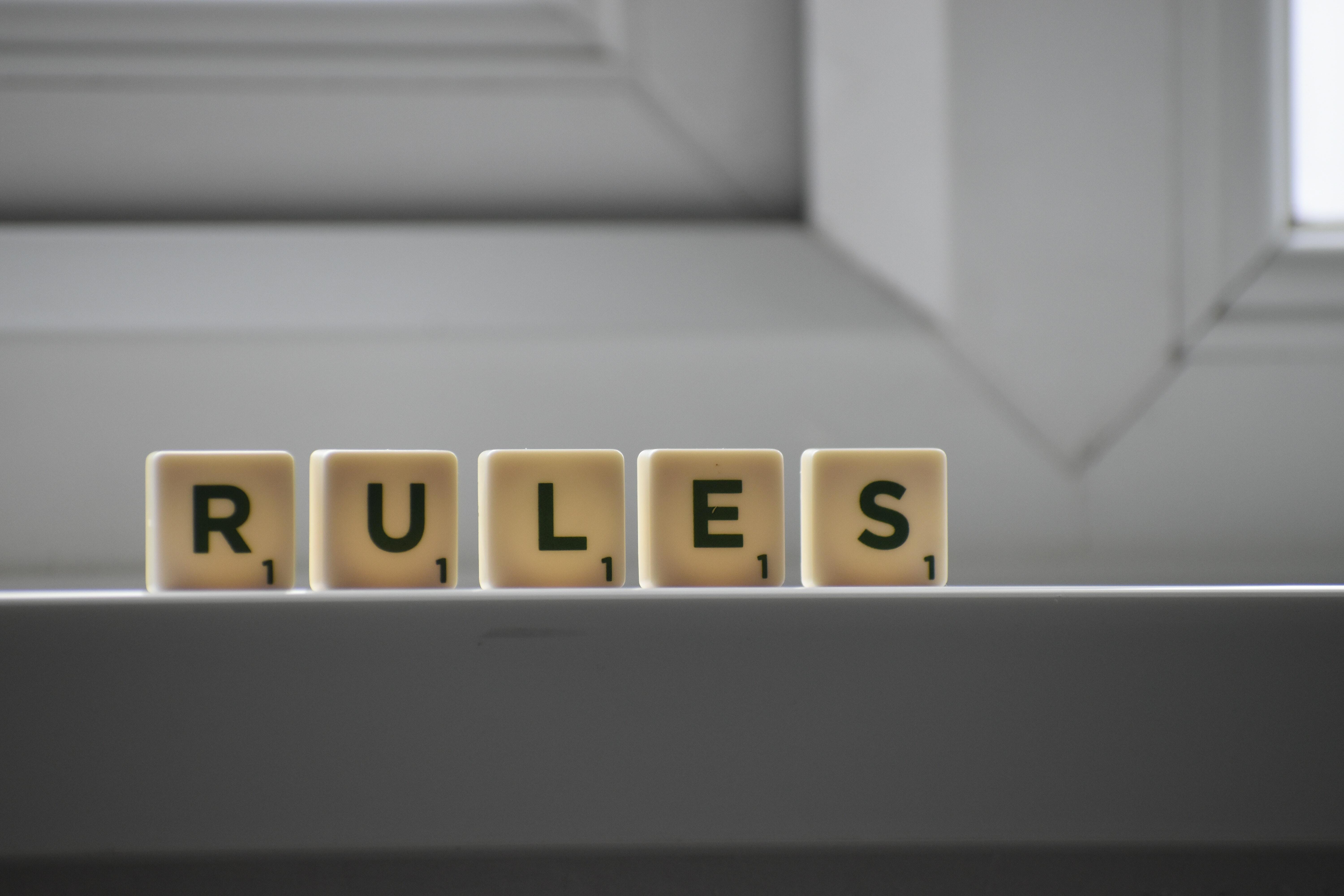 Rules lettering