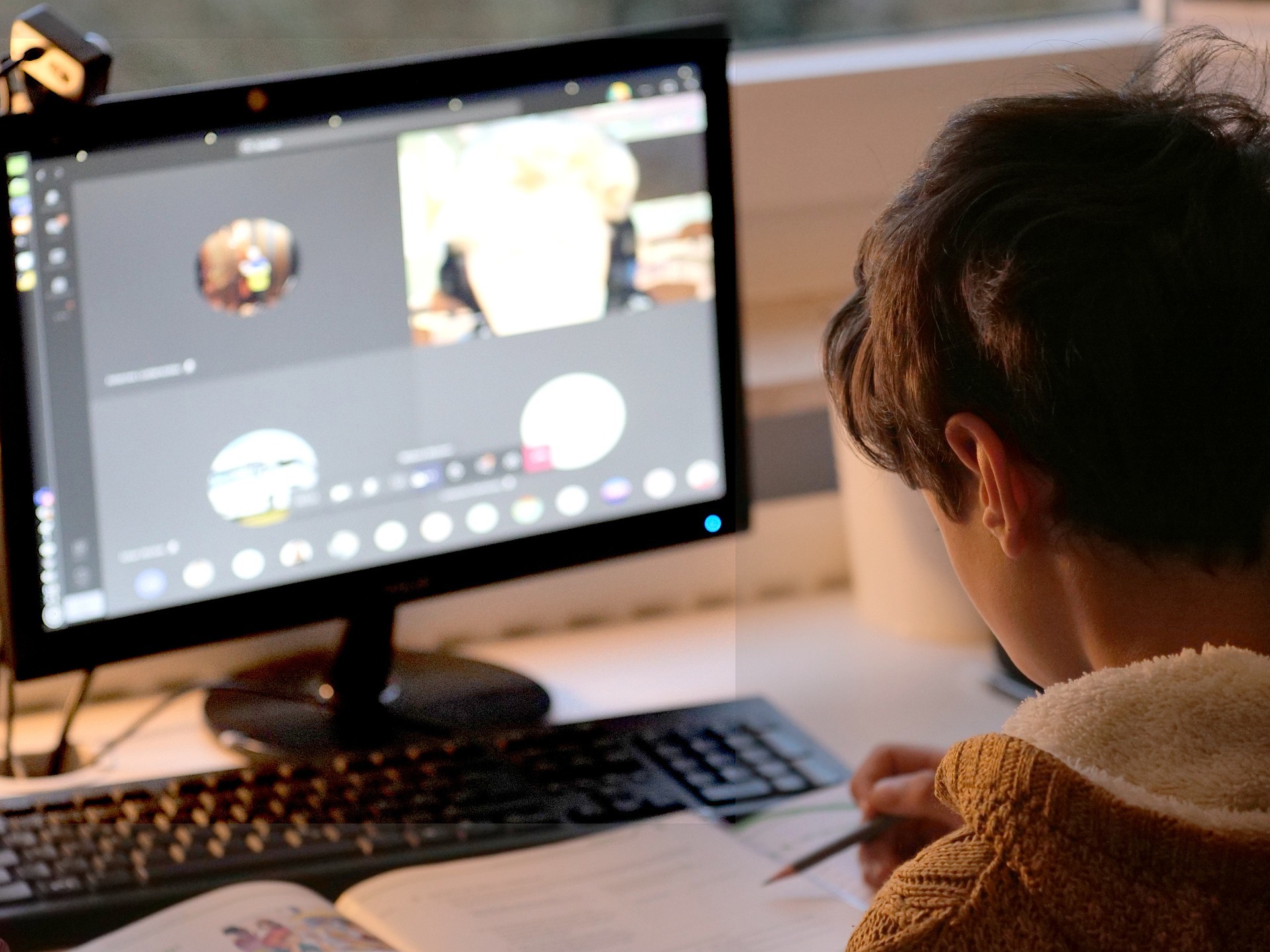 Child using a desktop