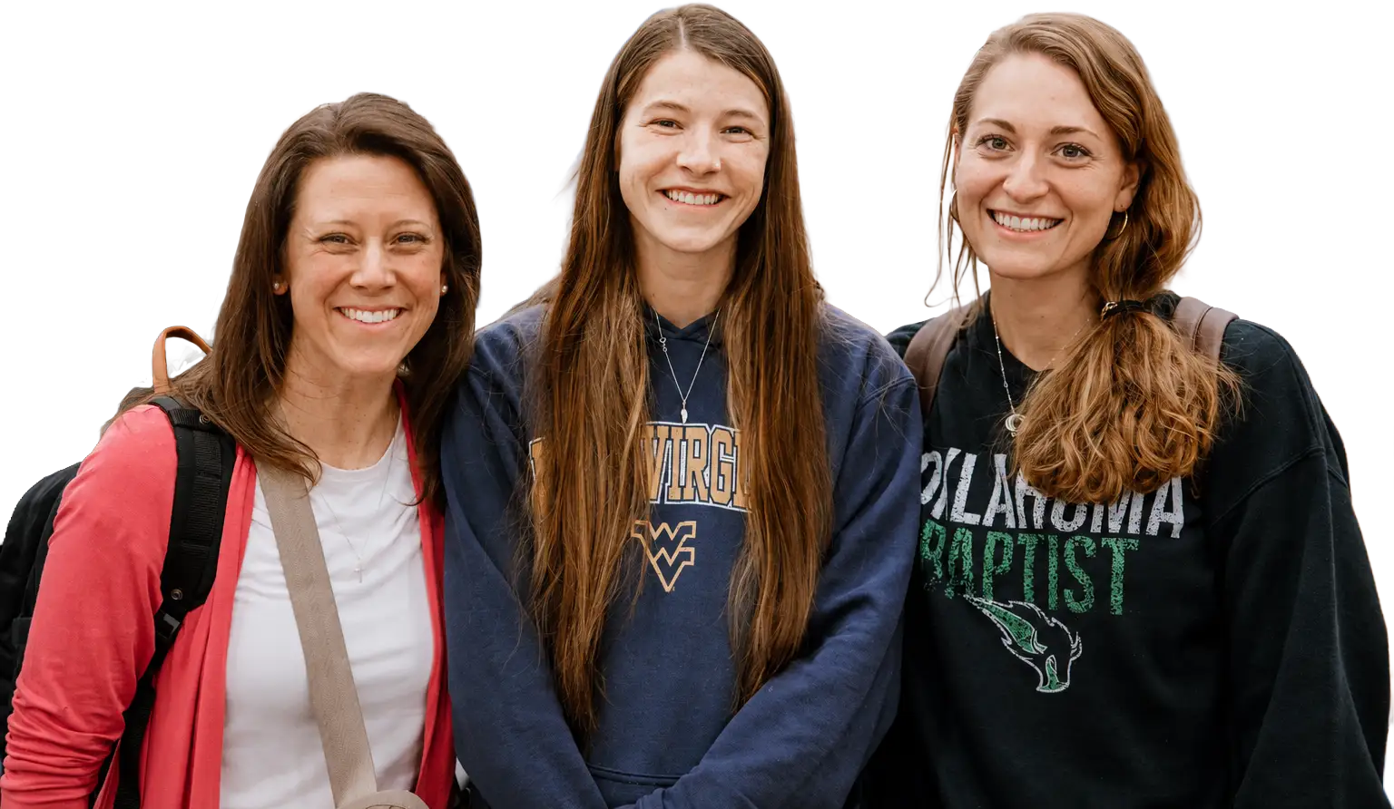 women smiling on transparent background