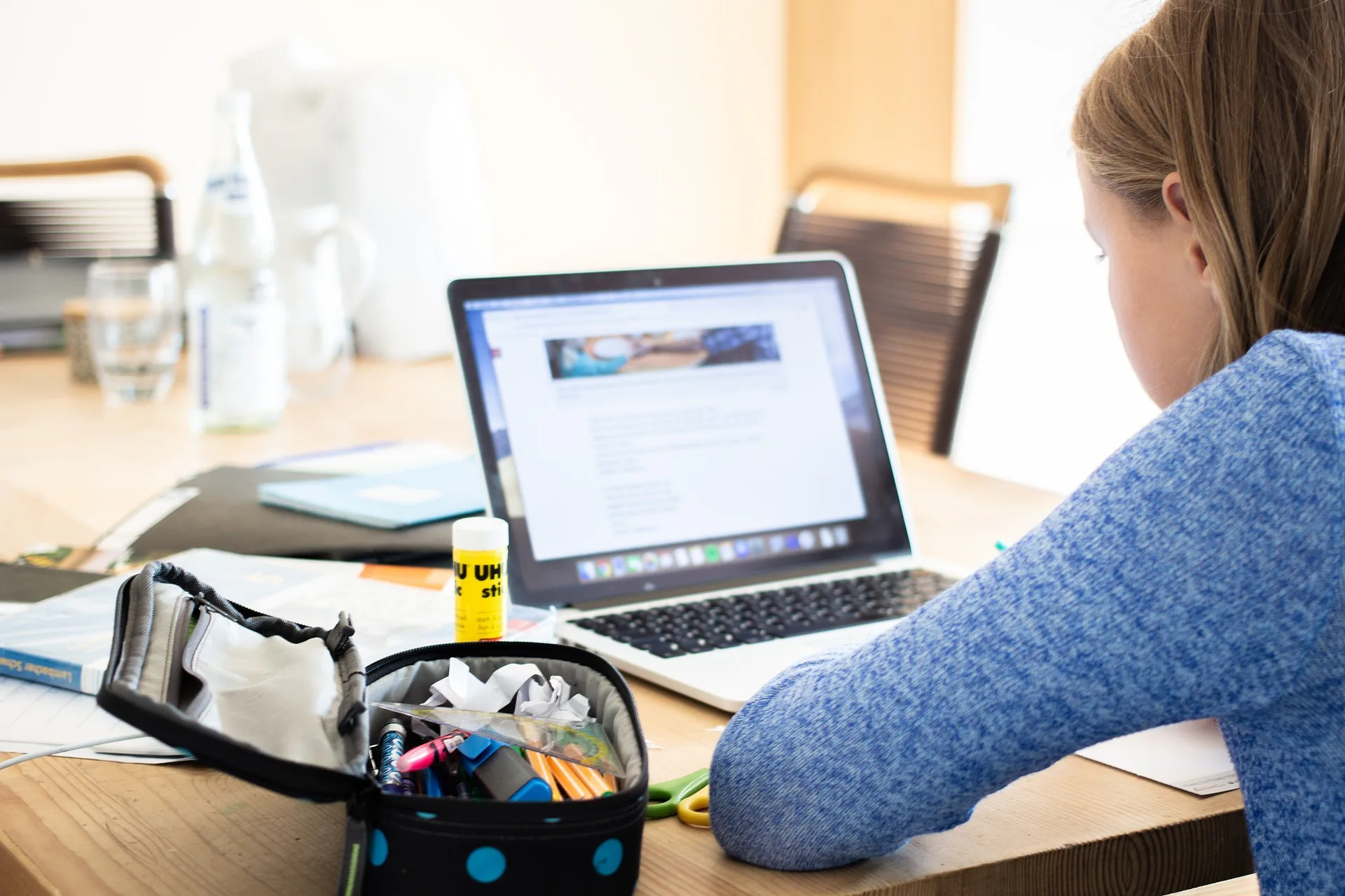 A child using a laptop
