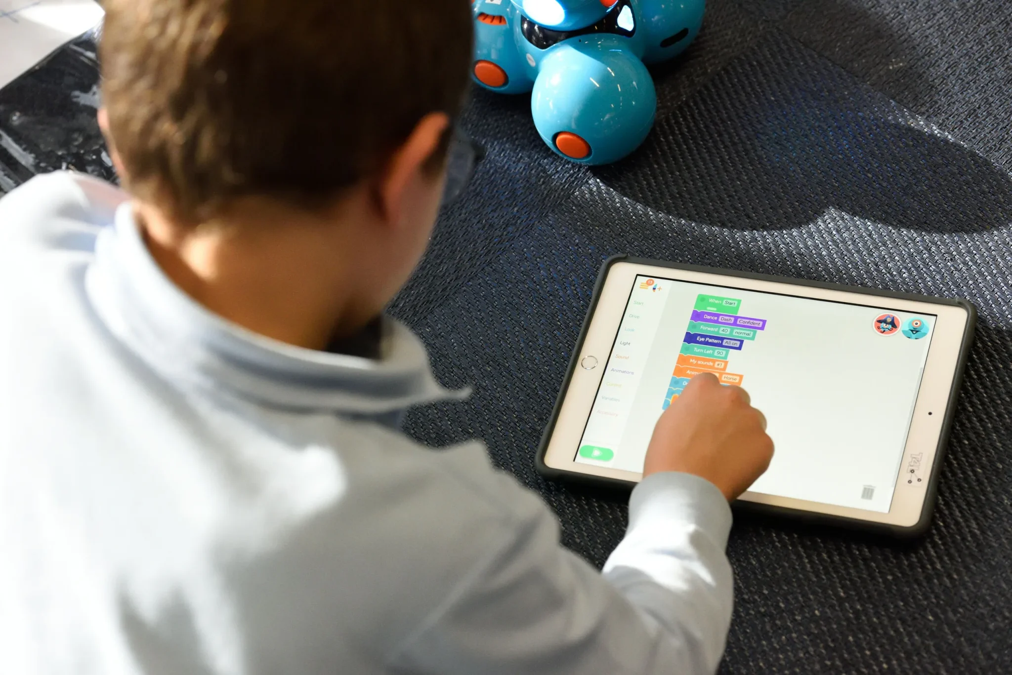 A child using a tablet