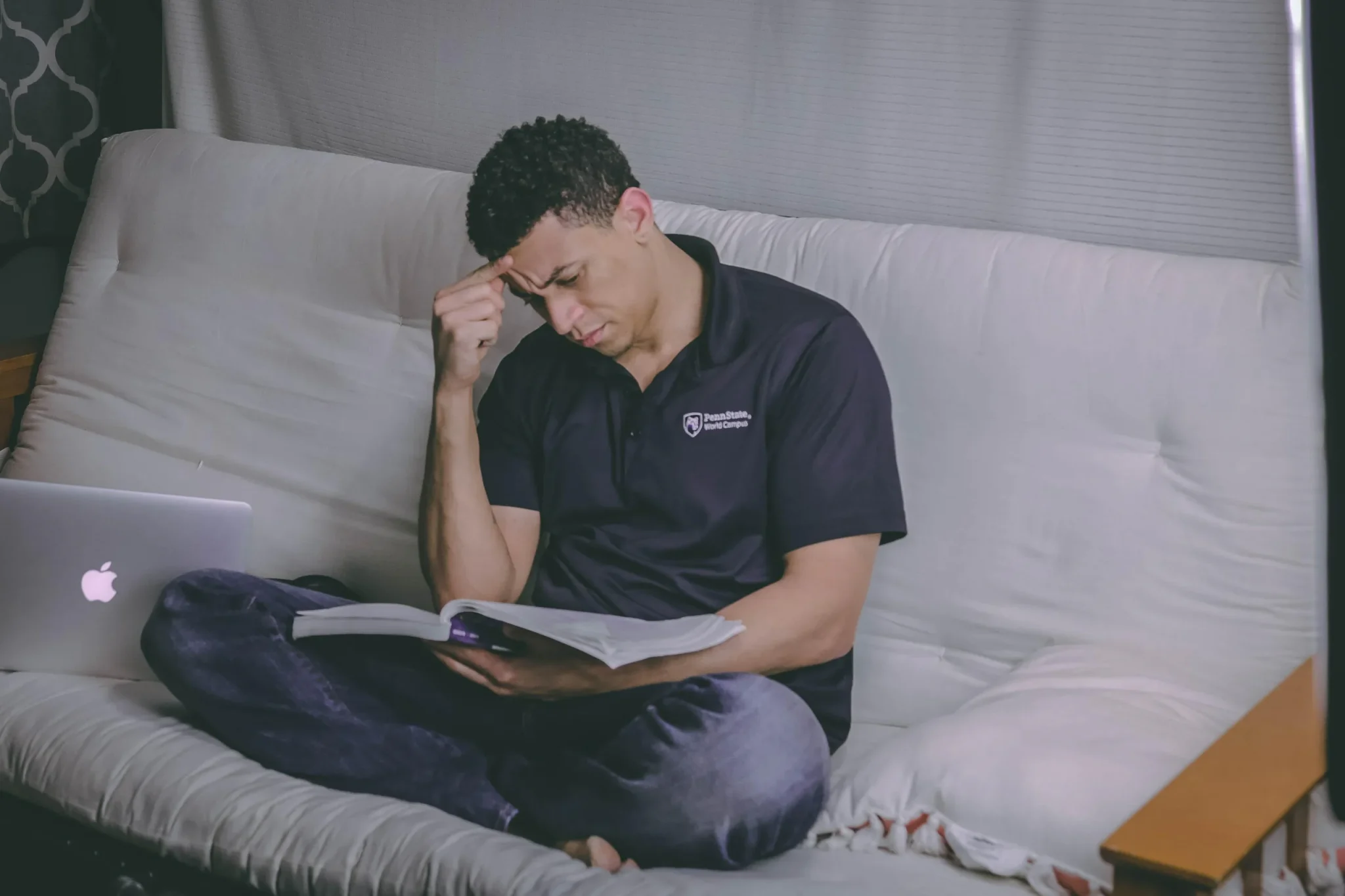 A man reading a book