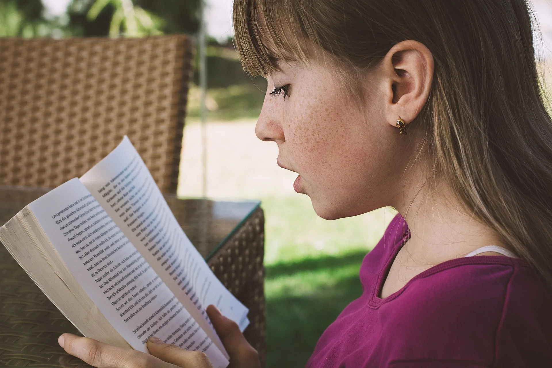Woman reading a book