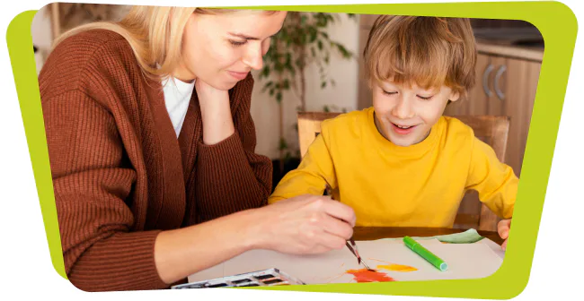 Mother Drawing for her Children Great Home School Convensions