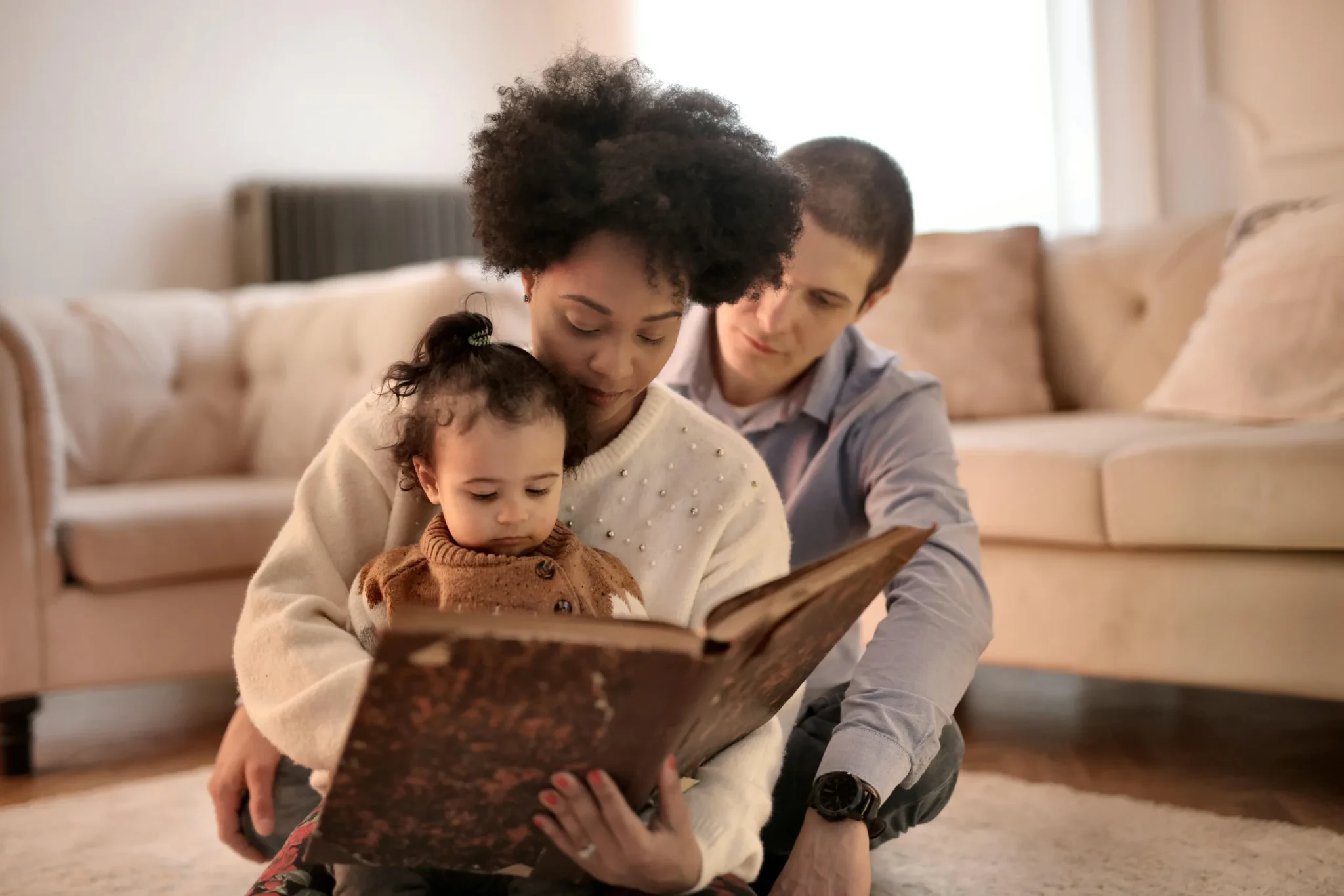 Parents homeschooling a child