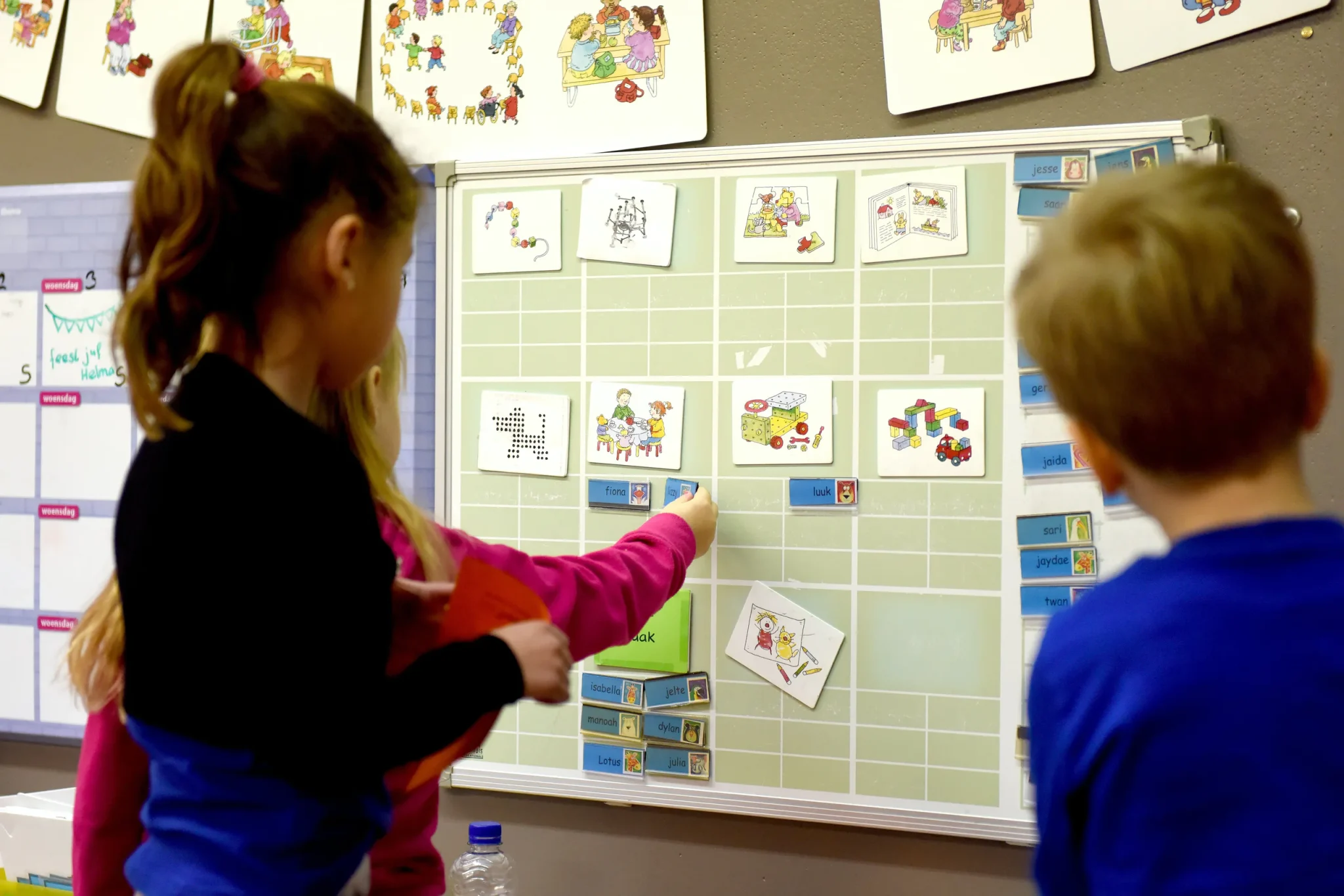 Children using a board