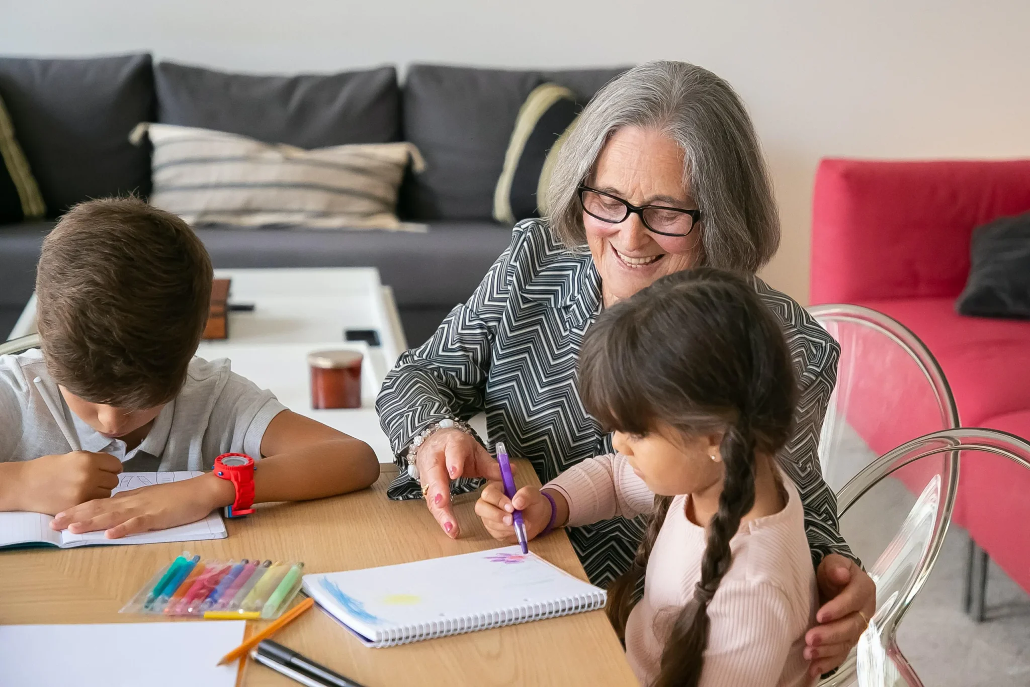 Children in a homeschool setting