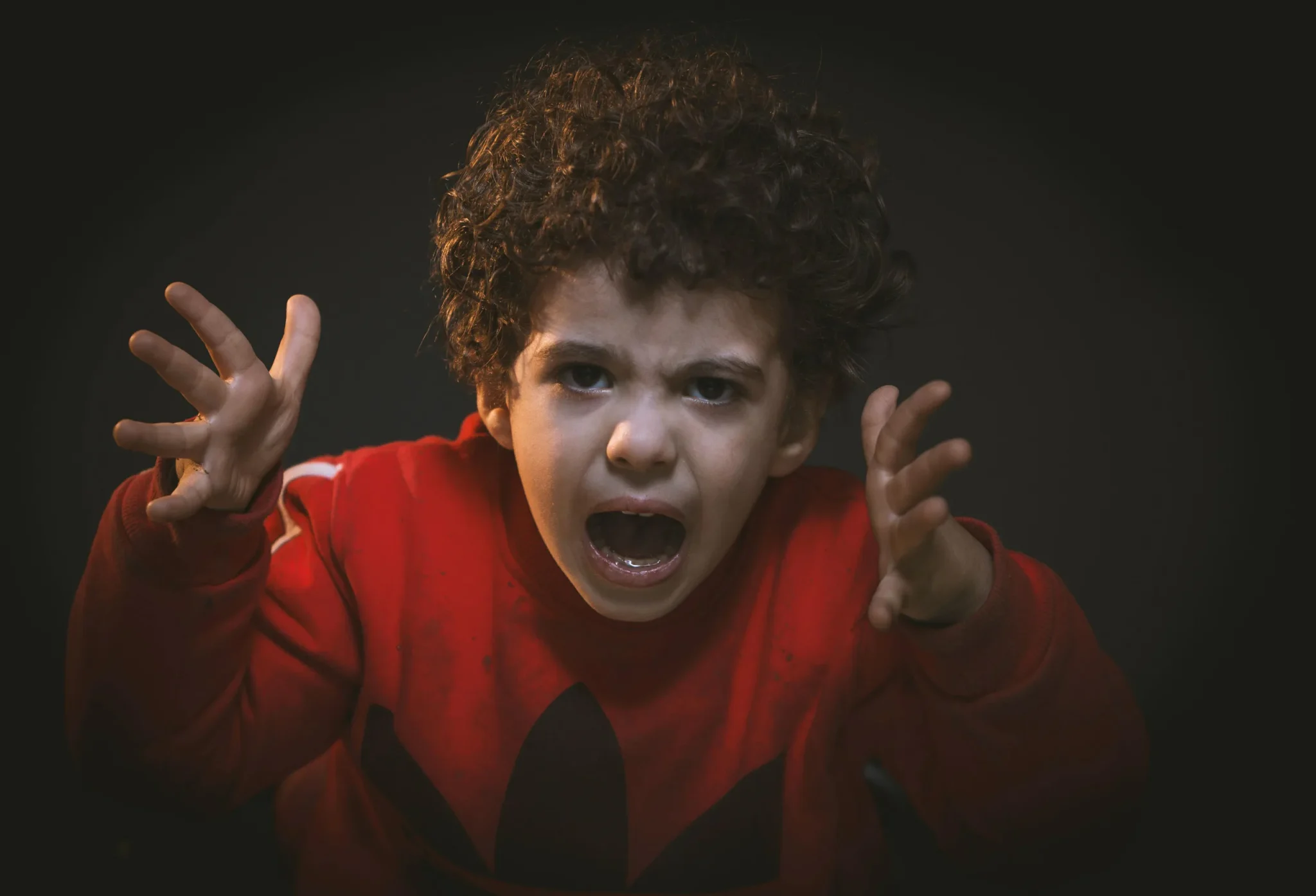 A little child yelling
