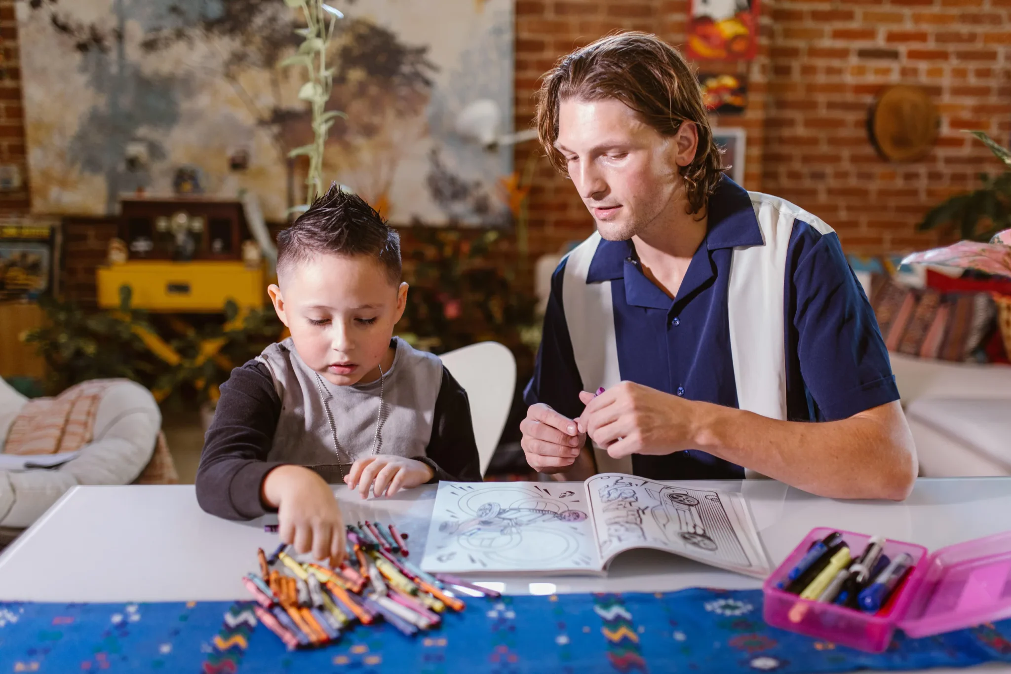A little child being homeschooled