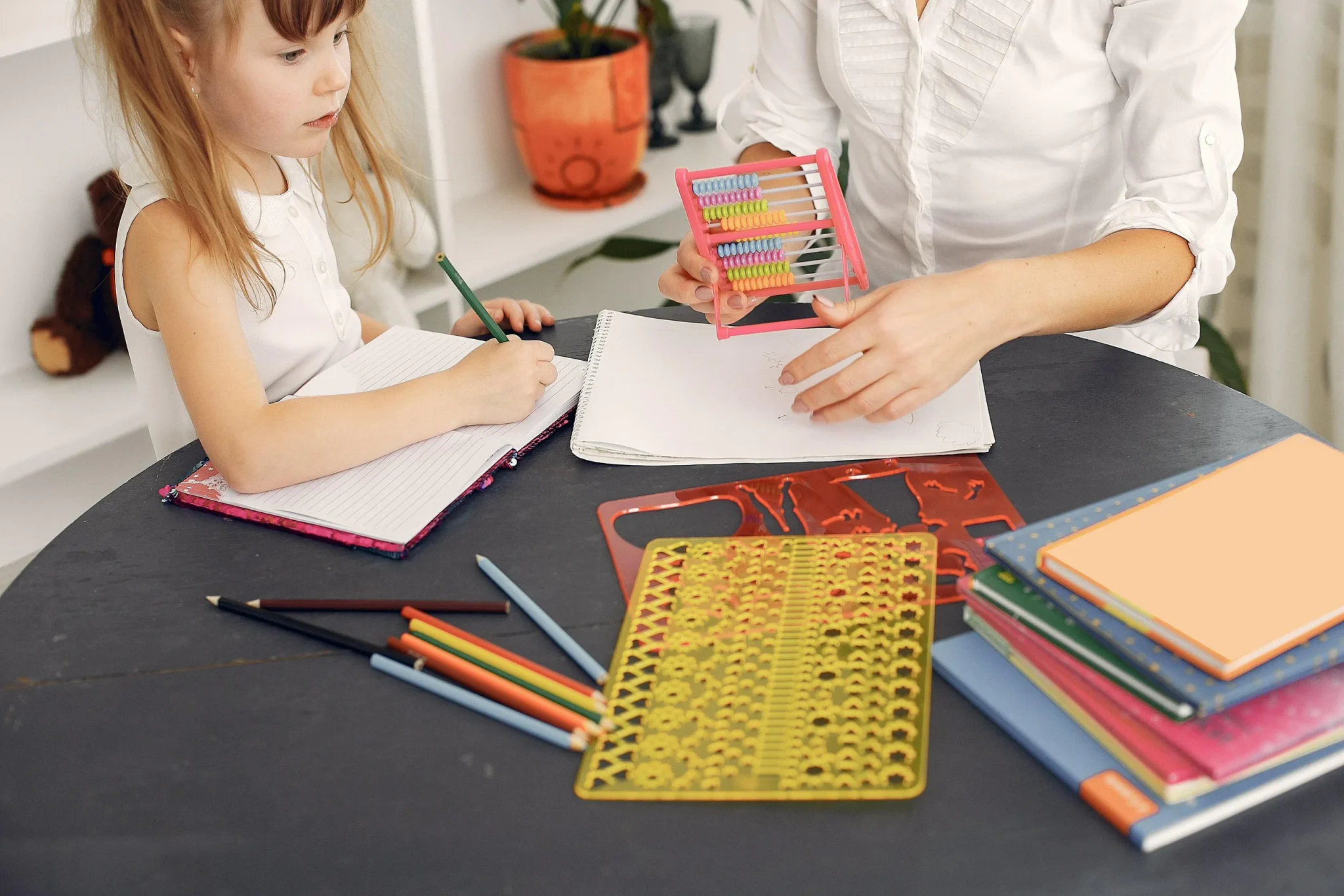 Someone homeschooling a child