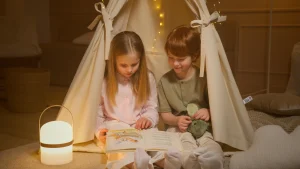 Two children reading