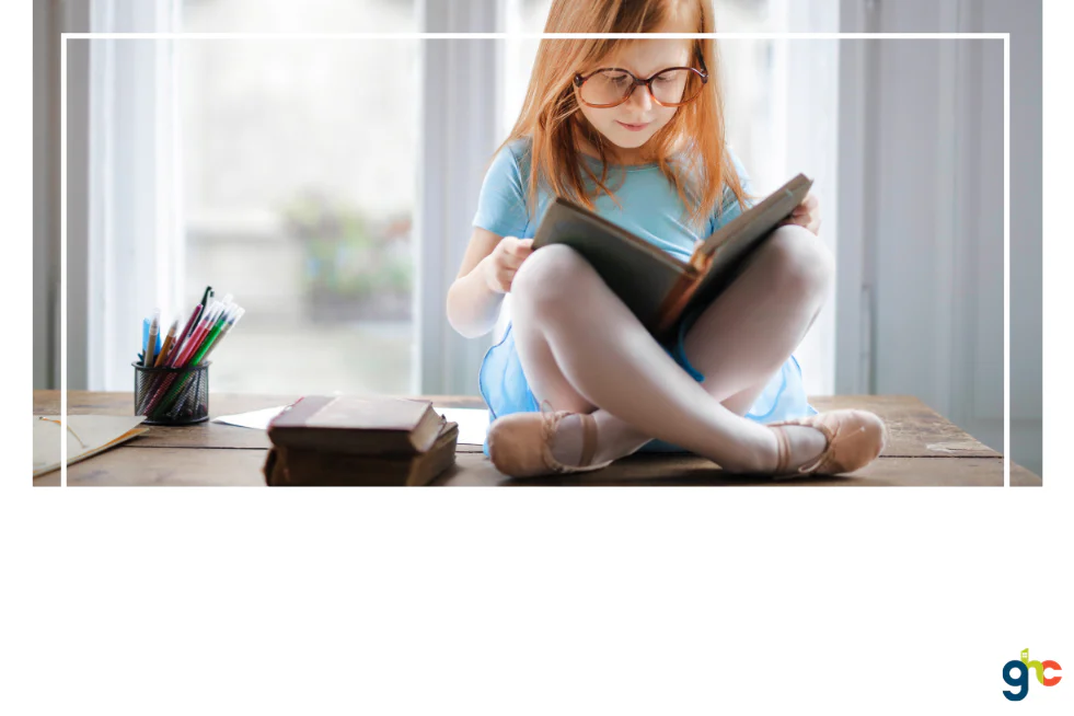 child reading book
